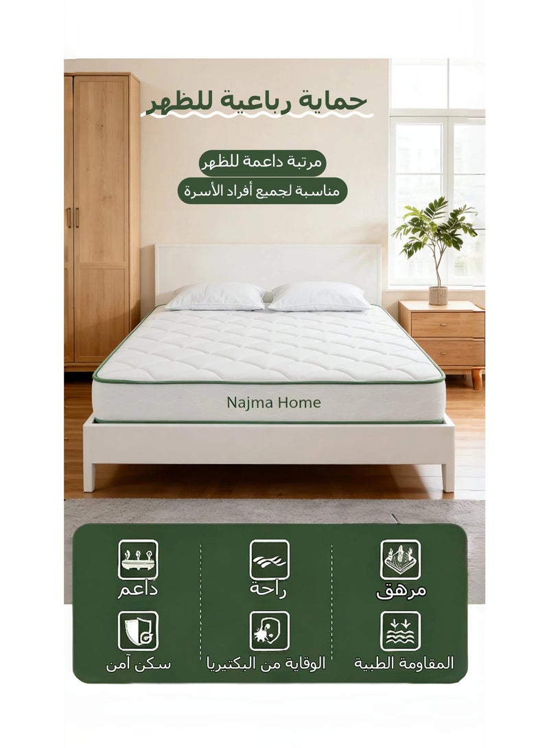 NajmaHome [Includes 2 pillow inserts] 140*200*22cm Double Mattress - Bonnell springs and memory foam provide back support and comfort, excellent breathability, perfect for winter gift sets. - Image 1